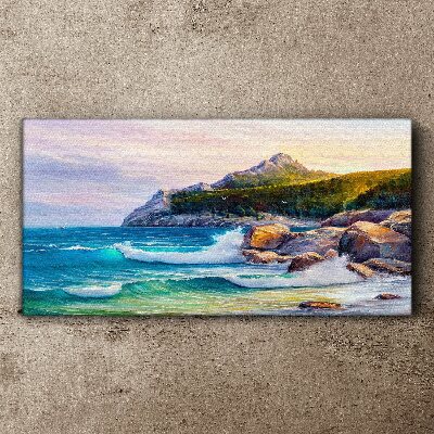 Schilderij op doek Kalme zee bij zonsondergang