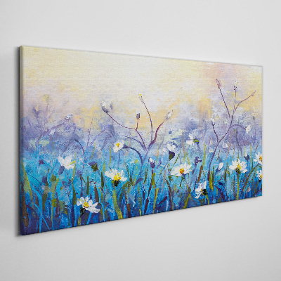 Foto op canvas Een bloemenlandschap in pastelkleuren