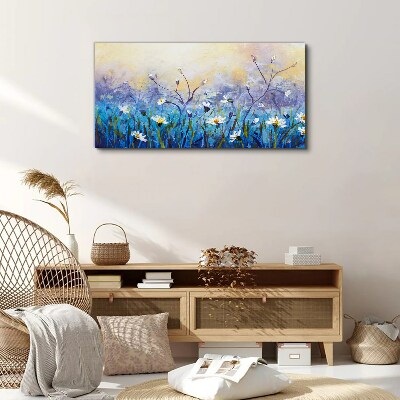 Foto op canvas Een bloemenlandschap in pastelkleuren