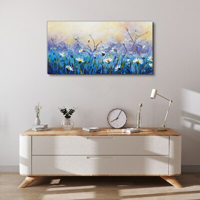 Foto op canvas Een bloemenlandschap in pastelkleuren