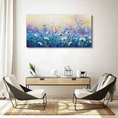 Foto op canvas Een bloemenlandschap in pastelkleuren
