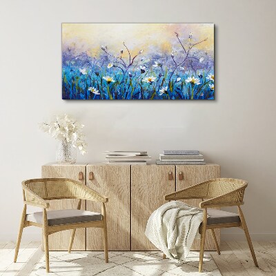 Foto op canvas Een bloemenlandschap in pastelkleuren