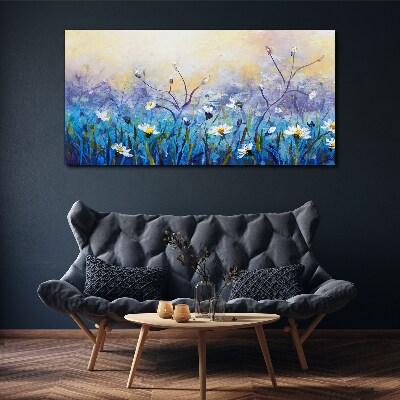 Foto op canvas Een bloemenlandschap in pastelkleuren