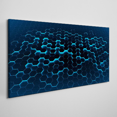 Schilderij op doek Blauw hexagonaal gaas