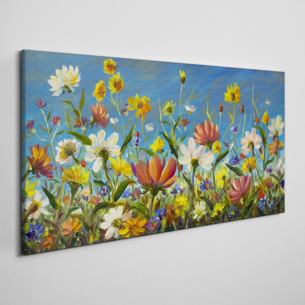 Canvas schilderij Lente bloemenlandschap