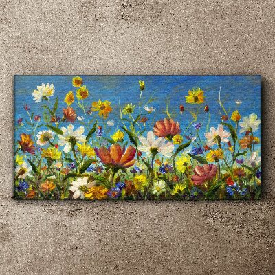 Canvas schilderij Lente bloemenlandschap