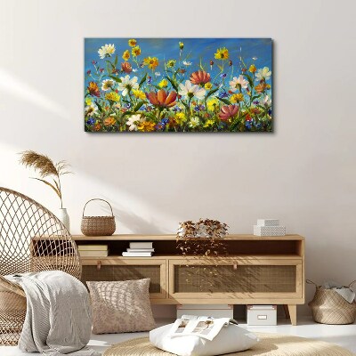 Canvas schilderij Lente bloemenlandschap
