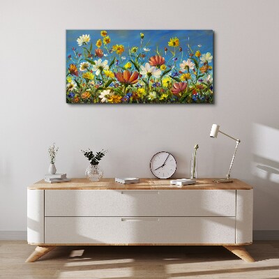 Canvas schilderij Lente bloemenlandschap