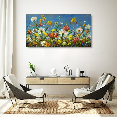 Canvas schilderij Lente bloemenlandschap