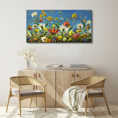 Canvas schilderij Lente bloemenlandschap