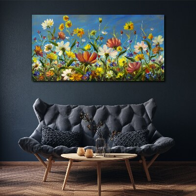Canvas schilderij Lente bloemenlandschap