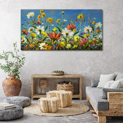 Canvas schilderij Lente bloemenlandschap