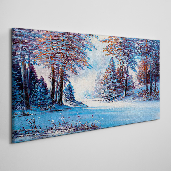 Schilderij op doek Een winterlandschap in de kleur blauw