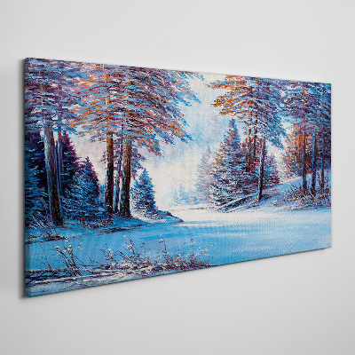 Schilderij op doek Een winterlandschap in de kleur blauw
