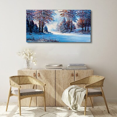 Schilderij op doek Een winterlandschap in de kleur blauw