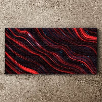 Schilderij op doek Golven van rood en marineblauw