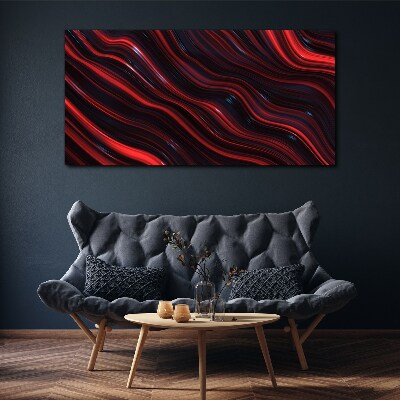 Schilderij op doek Golven van rood en marineblauw