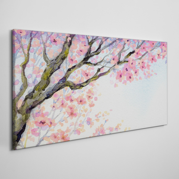 Schilderij op doek Lente bloemenlandschap