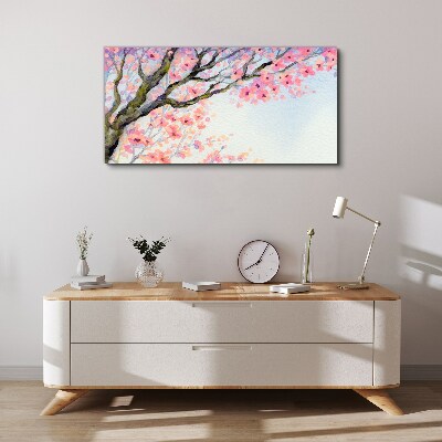 Schilderij op doek Lente bloemenlandschap