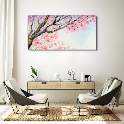Schilderij op doek Lente bloemenlandschap
