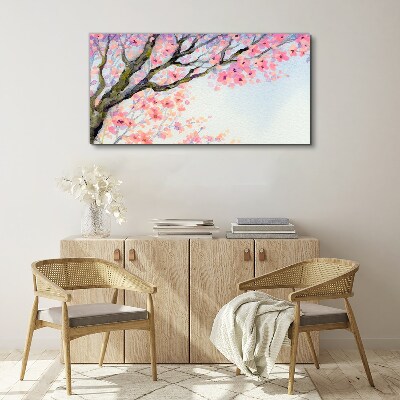 Schilderij op doek Lente bloemenlandschap