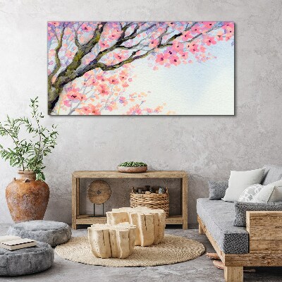 Schilderij op doek Lente bloemenlandschap