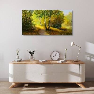 Canvas schilderij Gouden bos in het zonlicht