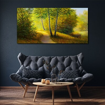 Canvas schilderij Gouden bos in het zonlicht