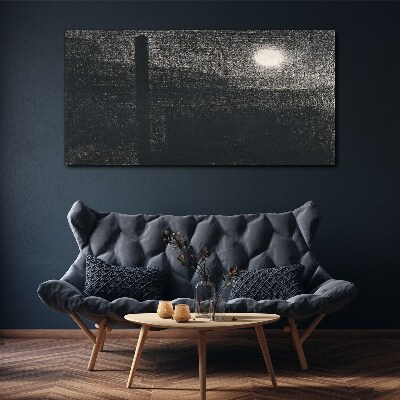 Foto op canvas Zonsondergang over de stad