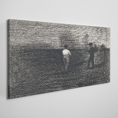 Canvas schilderij Mistige figuren tegen het landschap