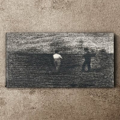 Canvas schilderij Mistige figuren tegen het landschap