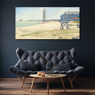 Schilderij op doek Een vuurtoren aan de kust