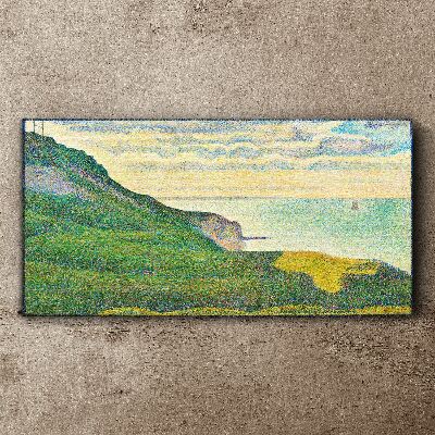 Canvas schilderij Zeegezicht in gekleurde vlekken