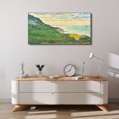 Canvas schilderij Zeegezicht in gekleurde vlekken