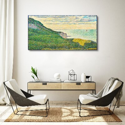 Canvas schilderij Zeegezicht in gekleurde vlekken