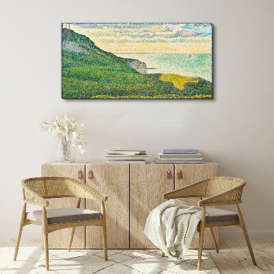 Canvas schilderij Zeegezicht in gekleurde vlekken