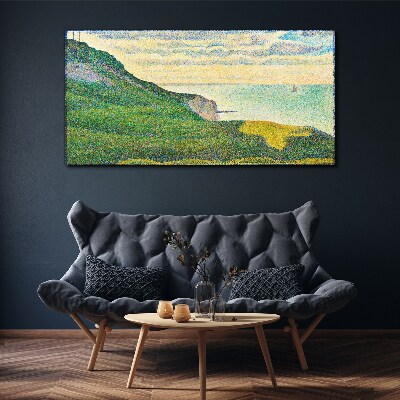 Canvas schilderij Zeegezicht in gekleurde vlekken