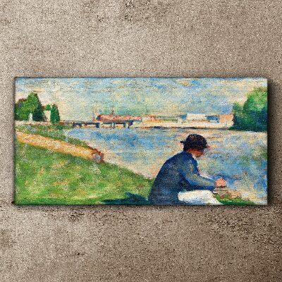 Foto op canvas Een vredig landschap aan de rivier