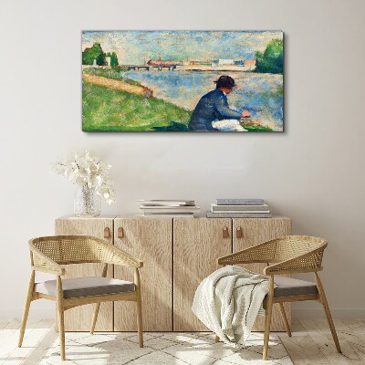 Foto op canvas Een vredig landschap aan de rivier