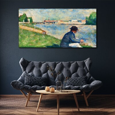 Foto op canvas Een vredig landschap aan de rivier
