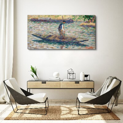 Schilderij op doek Zeeman op de rivier