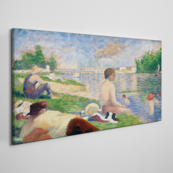 Foto op canvas Zomerse ontspanning aan het water