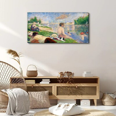 Foto op canvas Zomerse ontspanning aan het water