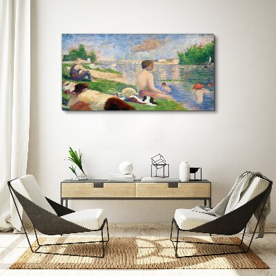 Foto op canvas Zomerse ontspanning aan het water