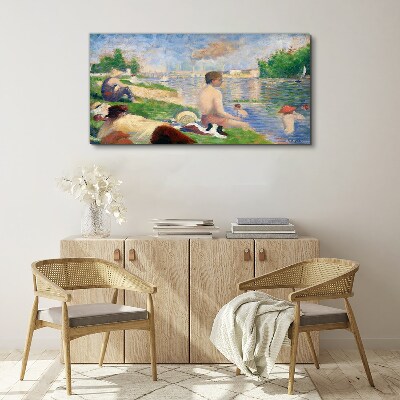 Foto op canvas Zomerse ontspanning aan het water