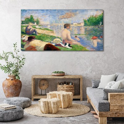 Foto op canvas Zomerse ontspanning aan het water