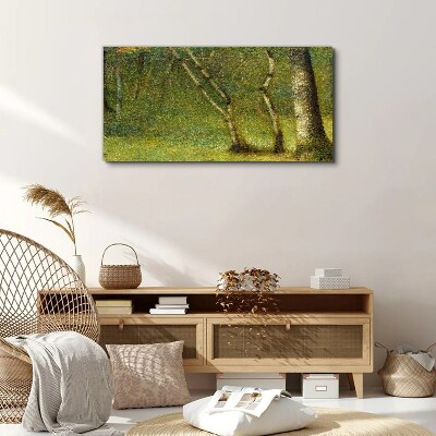 Canvas schilderij Groen bos in het zonlicht