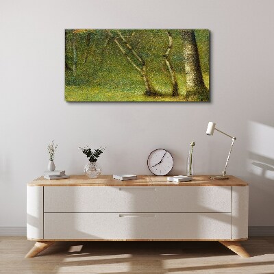 Canvas schilderij Groen bos in het zonlicht