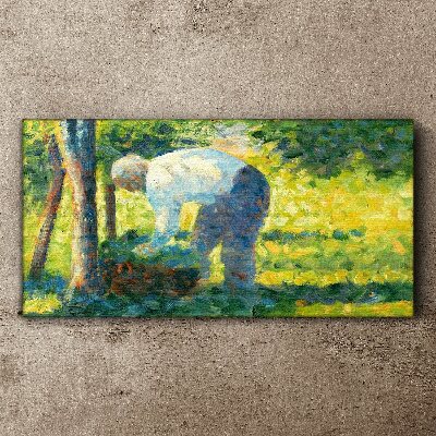 Schilderij op doek Werken in de tuin