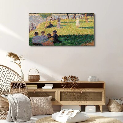 Schilderij op doek Een zomermiddag aan de rivier